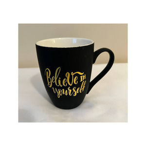 Dan Dee International LTD Black Gold Letters Believe in Yourself Mug‎